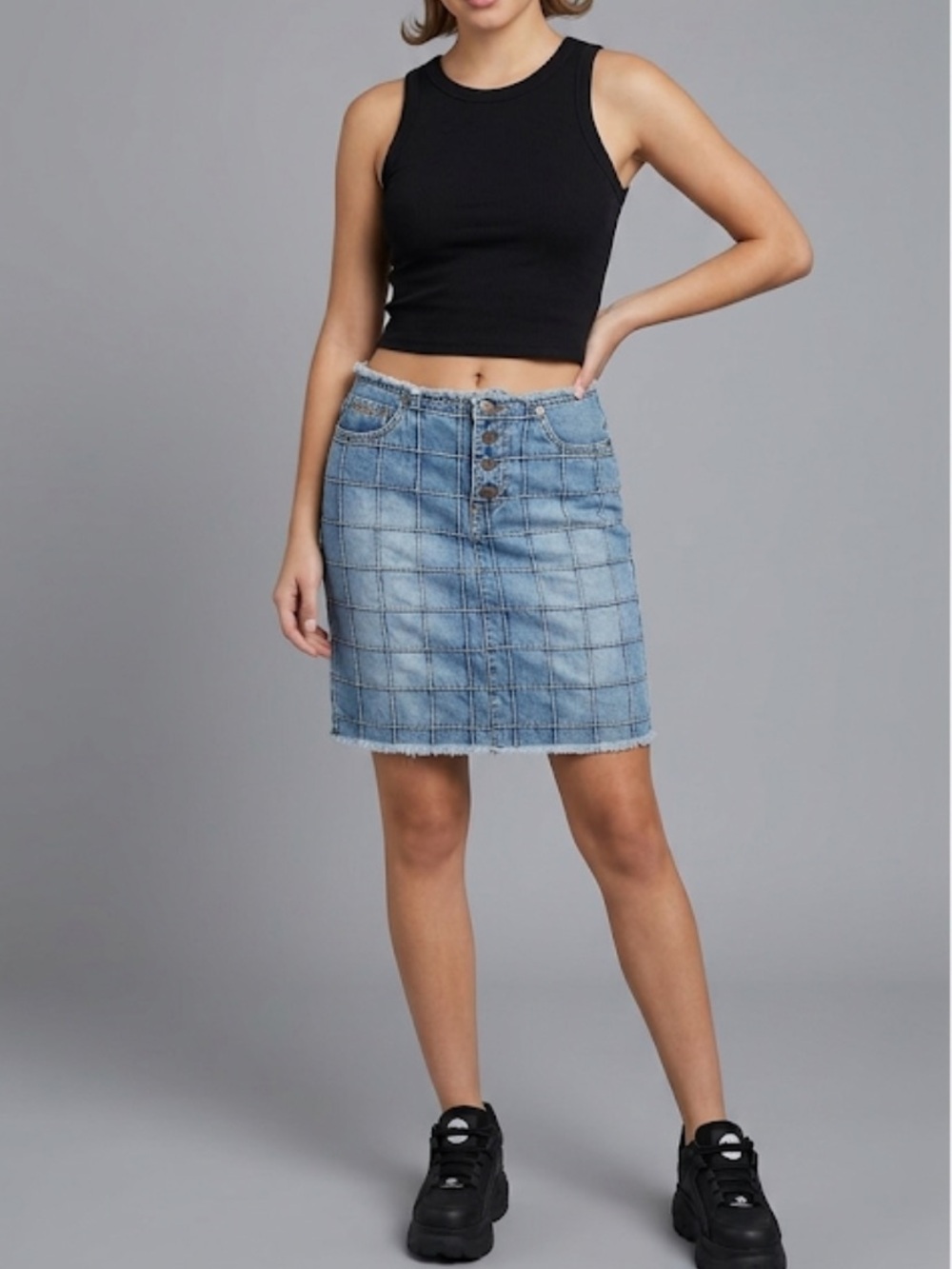 Ralph Lauren Y2K Vintage Patchwork Denim Skirt